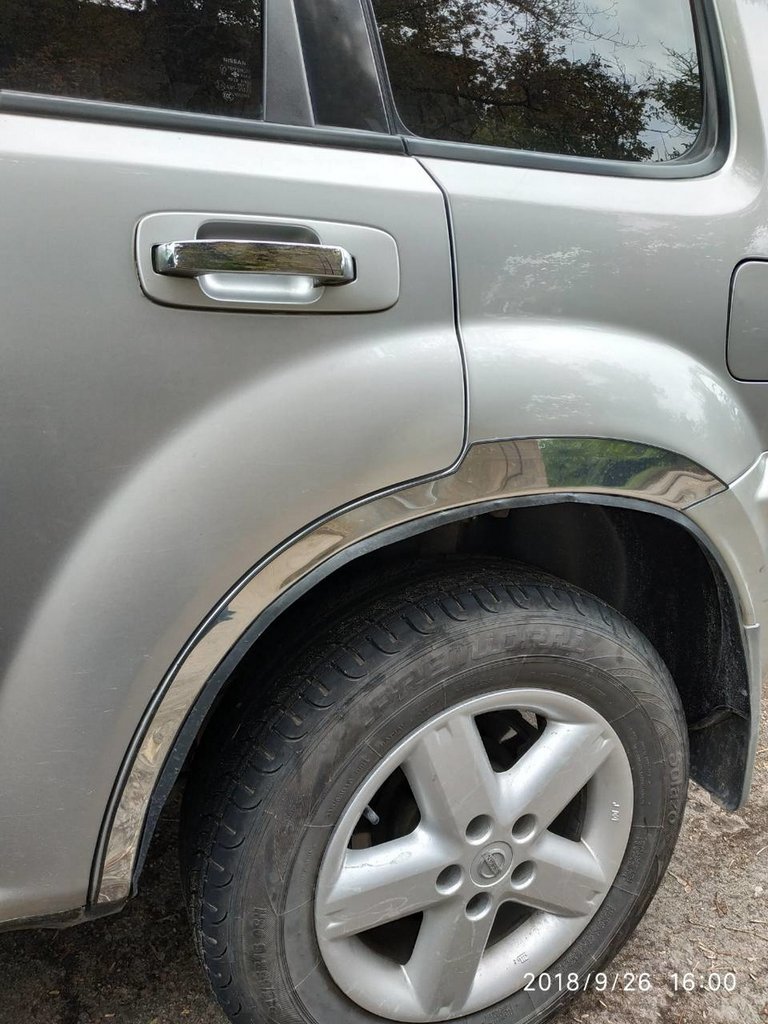 Fender flares (4 pcs, stainless steel) for Nissan X-trail T30 2002-2007 - image 2