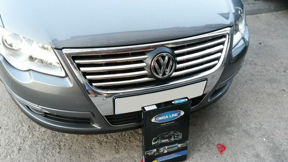 Lining on the grille (8 pieces, stainless steel) for Volkswagen Passat B6 2006-2012 - image 4