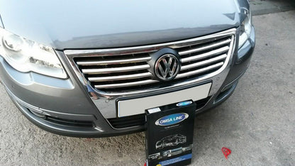 Lining on the grille (8 pieces, stainless steel) for Volkswagen Passat B6 2006-2012 - image 4