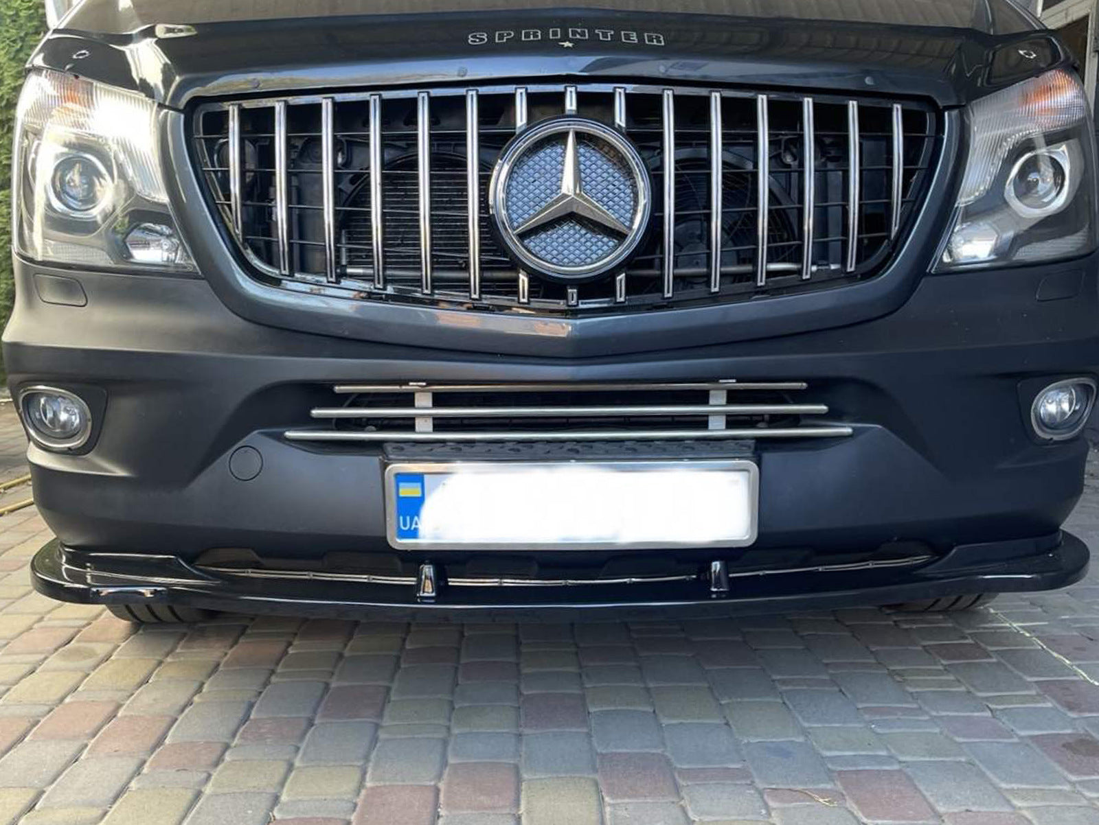 Front Lip Spoiler DPT (Gloss Black) for Mercedes Sprinter W906 2006-2018 - image 9