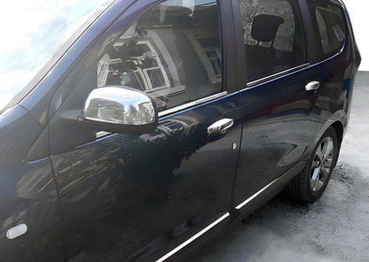 Mirror Covers (2 pcs, Stainless Steel) for Renault Lodgy 2013-2022 - image 1