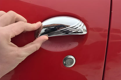 Chrome Door Handle Covers (2 pcs, Stainless Steel) for Toyota Aygo 2007-2014 - image 1
