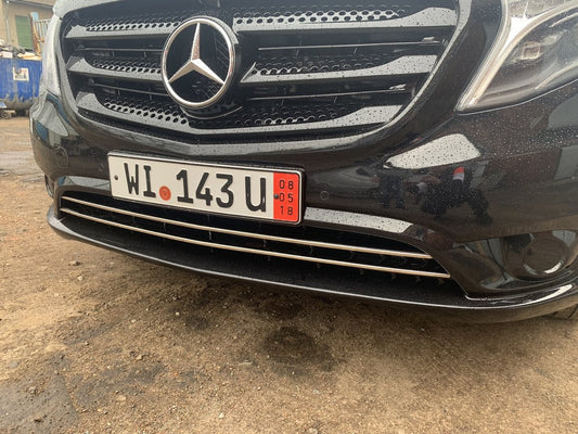 Scuff grille bumper (2 pcs, stainless steel) for Mercedes Vito / V-class W447 2014↗ year - image 2