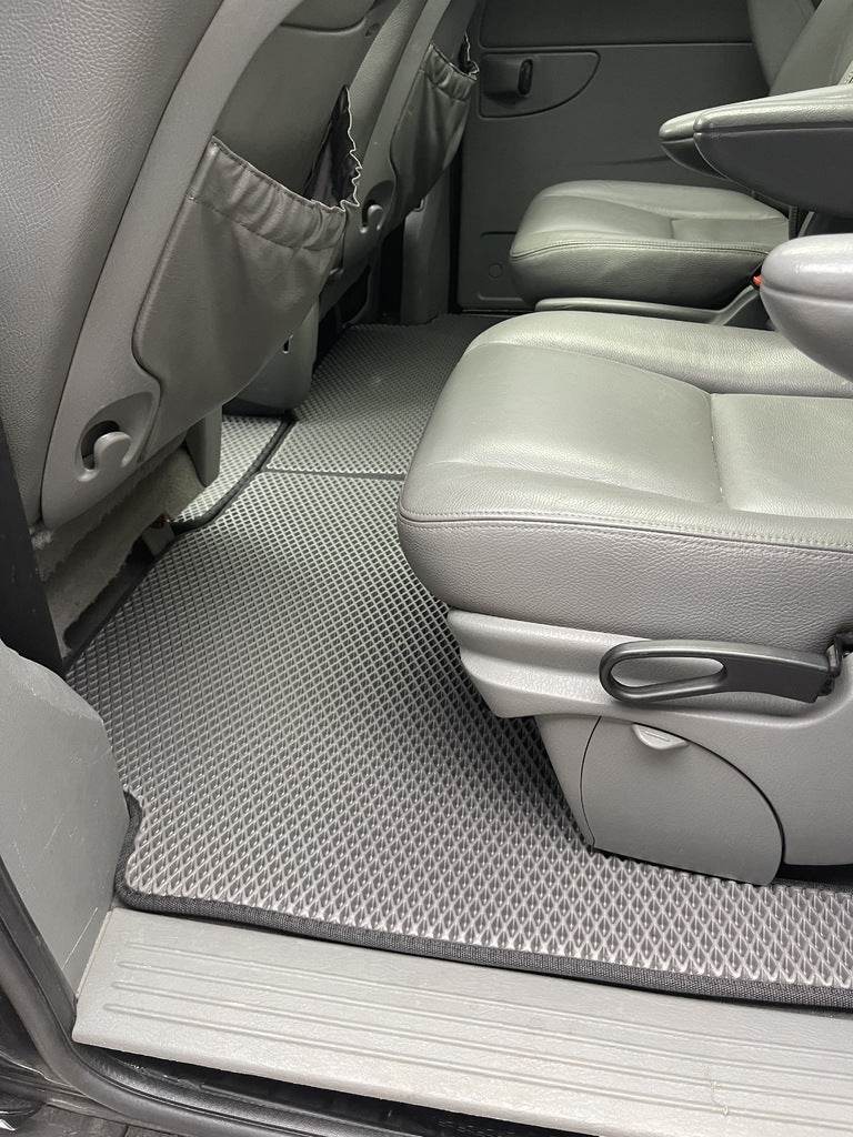 Floor mats (3 rows, EVA, black) for Chrysler Voyager 2001-2007 - Reelken Auto
