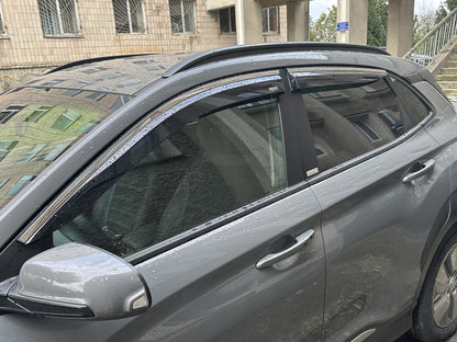 Window deflectors with chrome trim (4 pcs, Niken) for Hyundai Kona 2023- - image 3