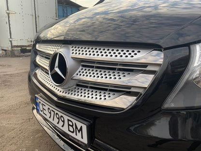 Grille overlays 2014-2020 (5 pcs., BlackChrome) for Mercedes Vito / V-class W447 2014↗ year - Reelken Auto