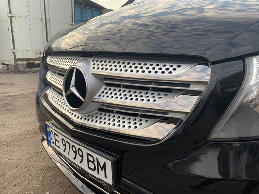 Grille overlays 2014-2020 (5 pcs., BlackChrome) for Mercedes Vito / V-class W447 2014↗ year - Reelken Auto