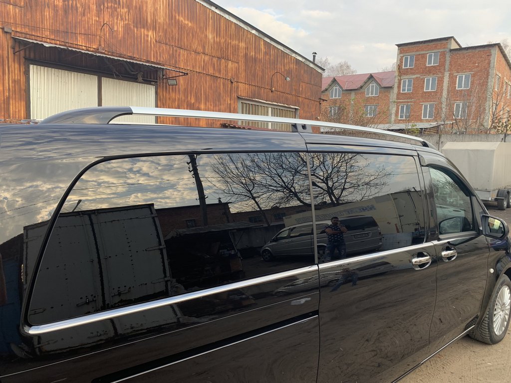 Roof Rails Chrome CAN Original Design (Metal Feet) for Mercedes Vito/V-class W447 2014- - image 5