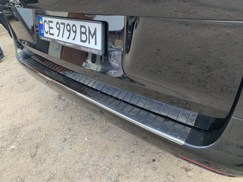 Rear bumper OmsaLine Black Chrome (stainless) for Mercedes Vito / V-class W447 2014↗ year - Reelken Auto