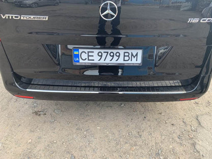 Rear bumper OmsaLine Black Chrome (stainless) for Mercedes Vito / V-class W447 2014↗ year - Reelken Auto