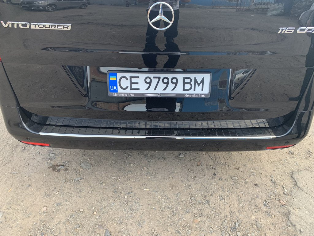 Rear Bumper Protector OmsaLine Black Chrome (Stainless Steel) for Mercedes Vito/V-class W447 2014- - image 4