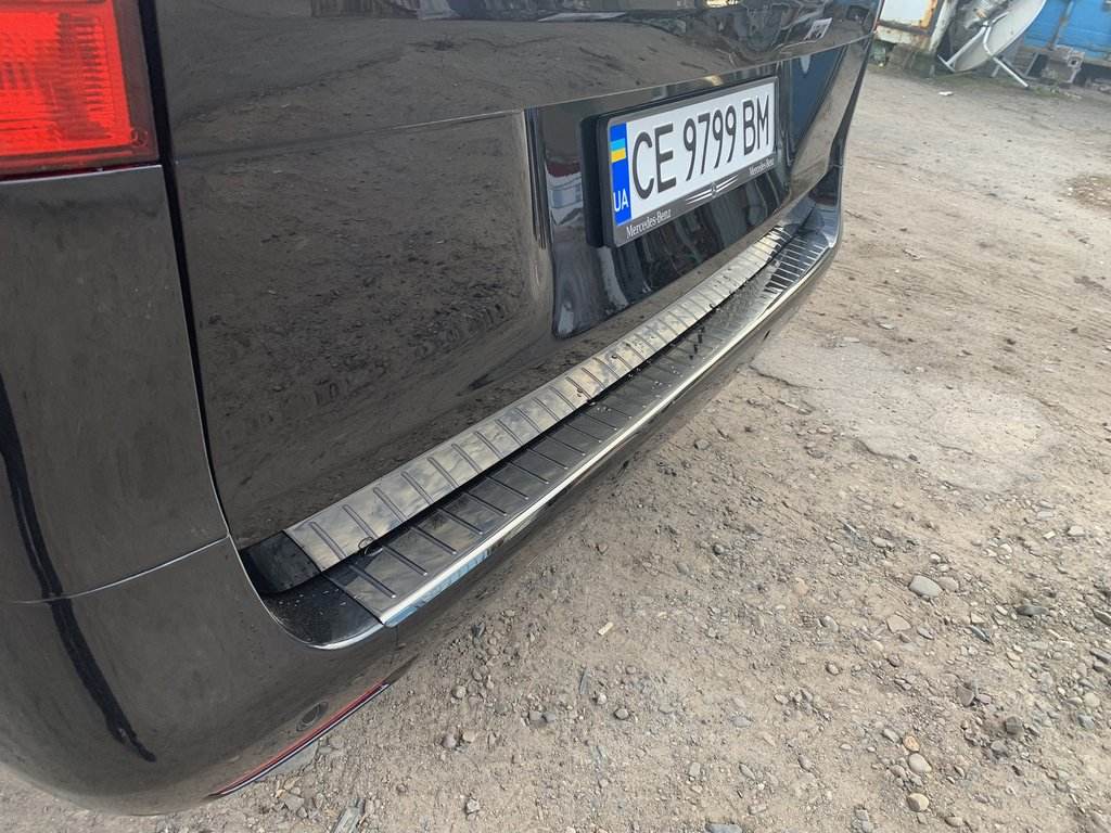 Rear bumper OmsaLine Black Chrome (stainless) for Mercedes Vito / V-class W447 2014↗ year - Reelken Auto