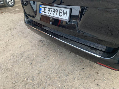 Rear bumper OmsaLine Black Chrome (stainless) for Mercedes Vito / V-class W447 2014↗ year - Reelken Auto