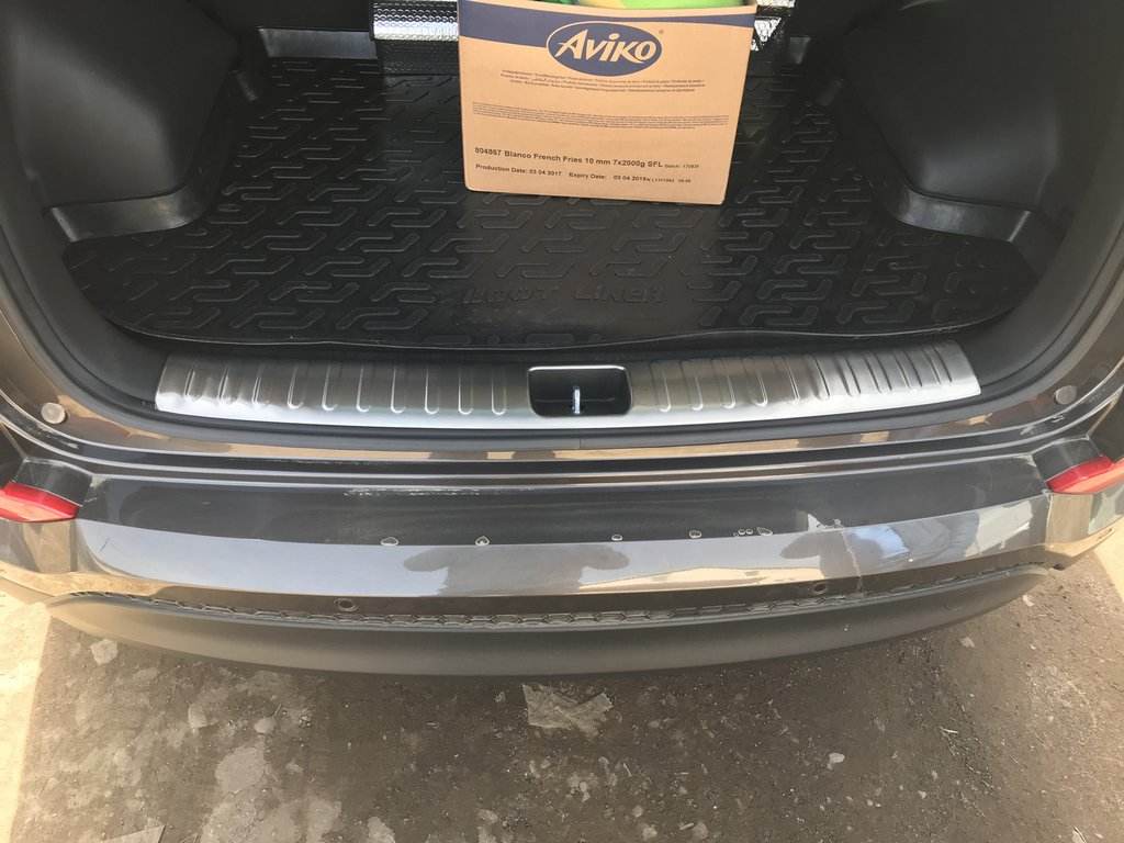 Overlay on the rear threshold of the trunk OmsaLine (stainless steel) for Hyundai Tucson TL 2016-2021 - Reelken Auto
