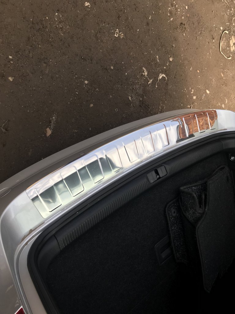 Rear bumper protector Carmos (SW, stainless steel) for Volkswagen Passat B7 2012-2015 - image 6