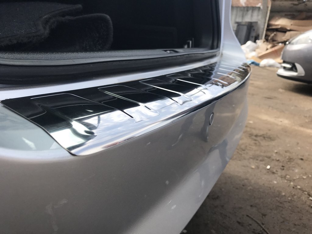 Rear bumper protector Carmos (SW, stainless steel) for Volkswagen Passat B7 2012-2015 - image 5