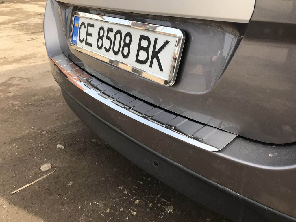 Rear bumper cover Carmos (Grand, stainless) for Renault Scenic/Grand 2009-2016 - Reelken Auto