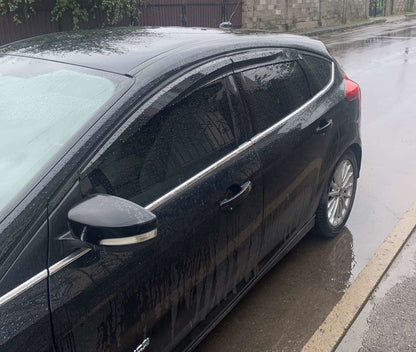 Window Deflectors HB/Sedan (4 pcs, Sunplex Sport) for Ford Focus III 2011-2017 - image 1