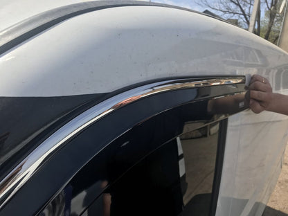 Window deflectors with chrome trim (4 pcs, Niken) for Opel Combo 2012-2018 - image 4