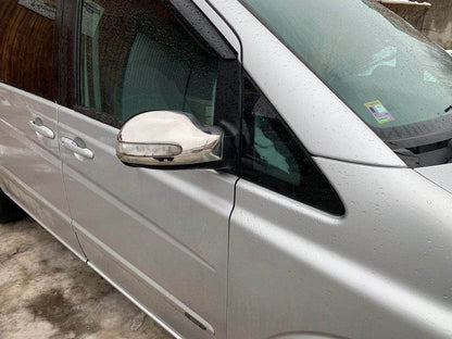 Mirror covers (2004-2010, Viano, 2 pcs, stainless steel) for Mercedes Vito W639 2004-2014 - Reelken Auto