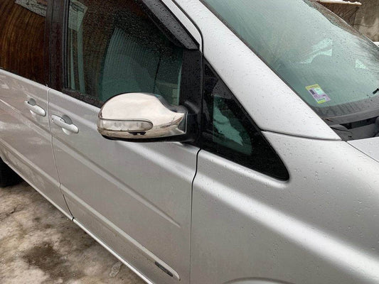 Mirror covers (2004-2010, Viano, 2 pcs, stainless steel) for Mercedes Vito W639 2004-2014 - Reelken Auto