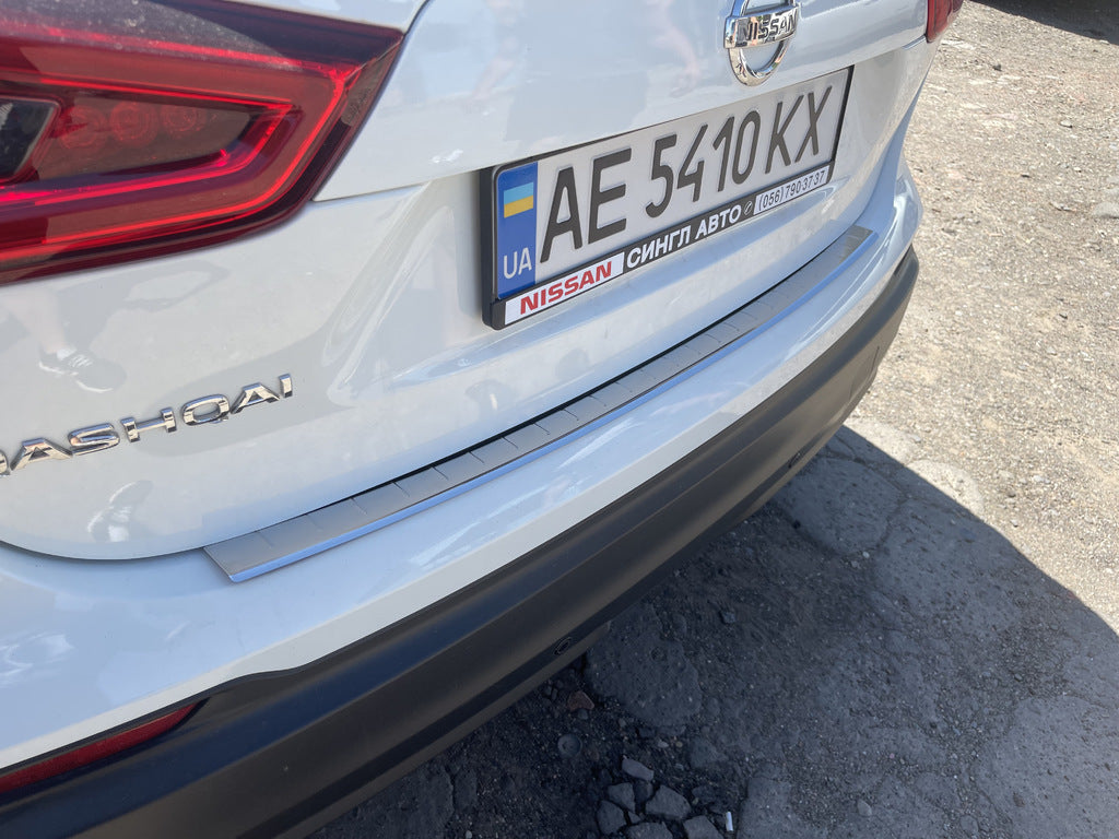Rear bumper protector OmsaLine (2017-2021, stainless steel) for Nissan Qashqai 2014-2021 - image 1