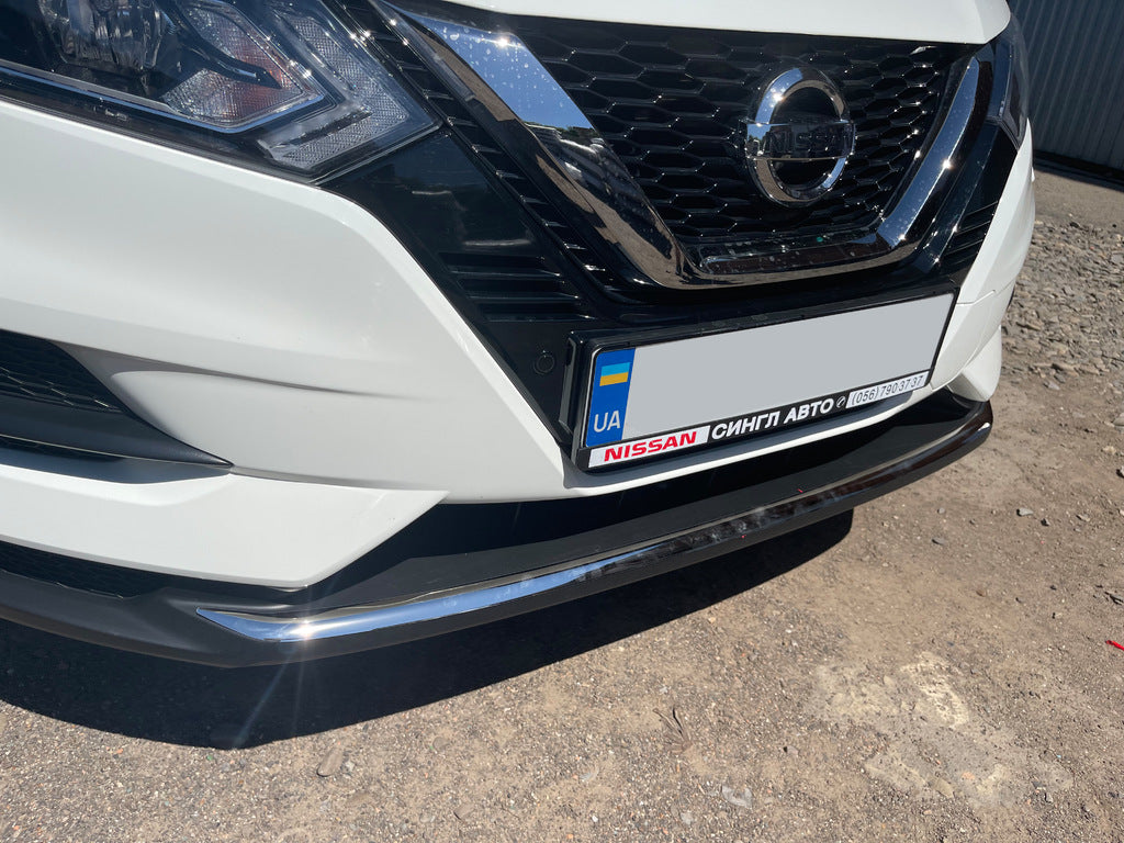 The front bumper spoiler (2017↗︎, stainless steel) for Nissan Qashqai 2014-2021 - image 6