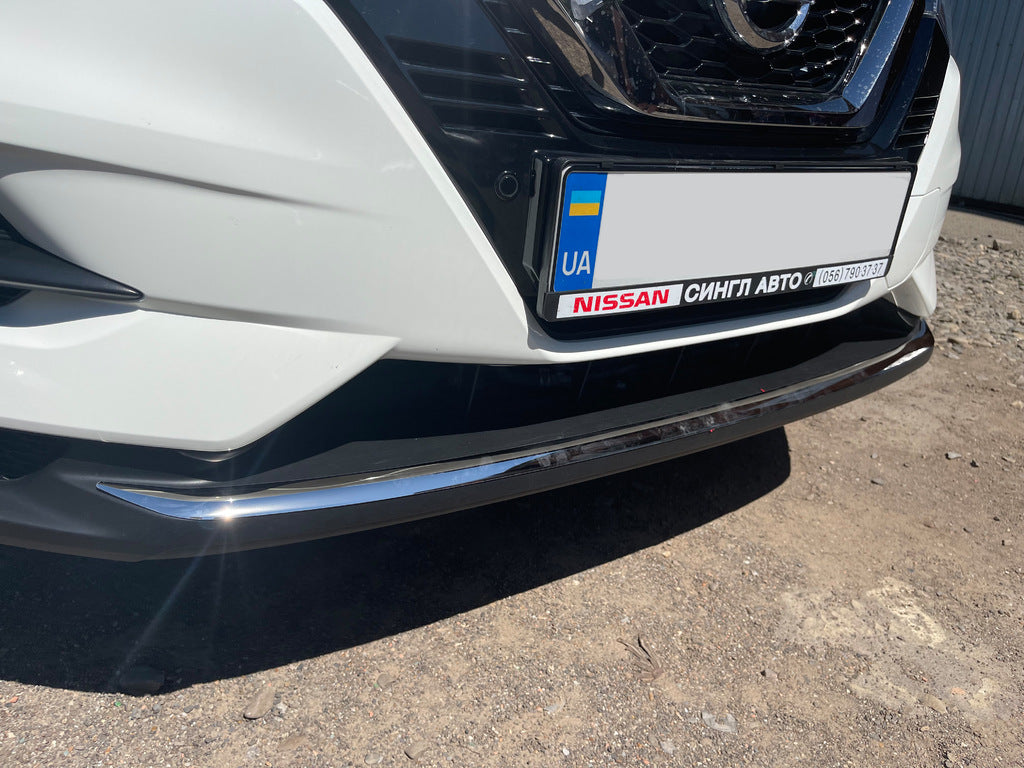 The front bumper spoiler (2017↗︎, stainless steel) for Nissan Qashqai 2014-2021 - image 3