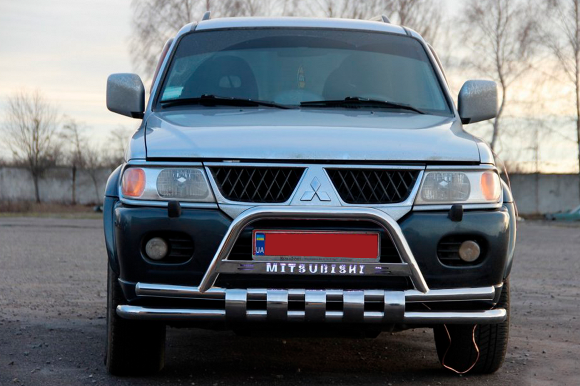 Front Bull Bar ST015↗WT (Stainless Steel) for Mitsubishi Pajero Sport 1996-2007 - image 2