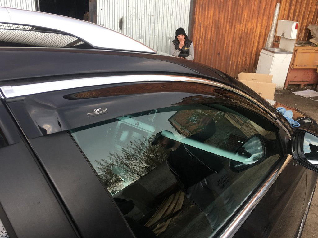 Window deflectors with chrome trim SW (4 pcs, HIC) for Volkswagen Passat B6 2006-2012 - image 2