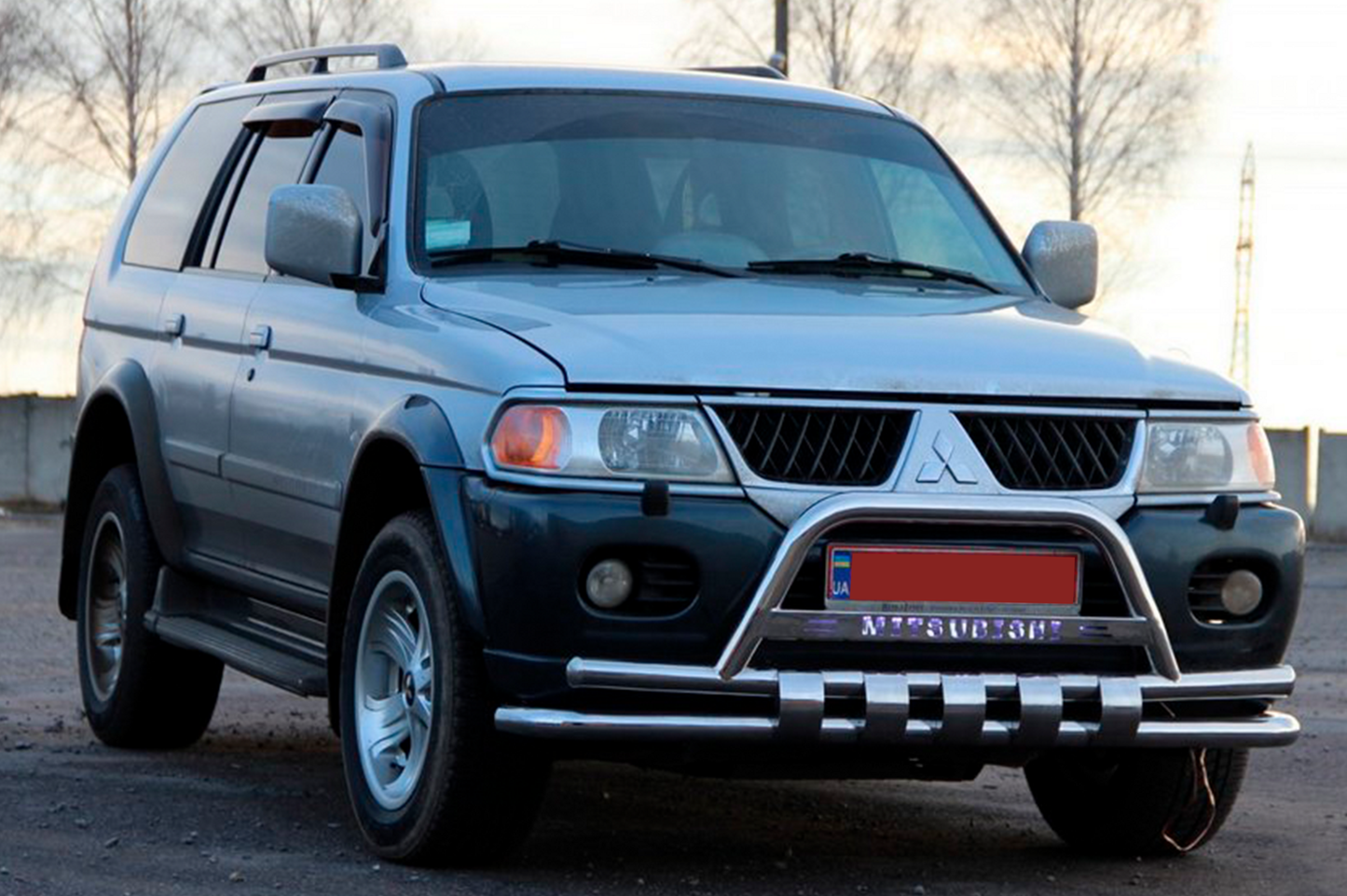 Front Bull Bar ST015↗WT (Stainless Steel) for Mitsubishi Pajero Sport 1996-2007 - image 3