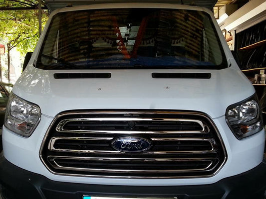 Chrome Grille Covers (2014-2018, 3 pcs, Stainless Steel) for Ford Transit 2014- - image 2