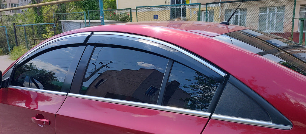 Window Deflectors with Chrome Trim (4 pcs, Sunplex Chrome) for Chevrolet Cruze 2009-2015 - image 2