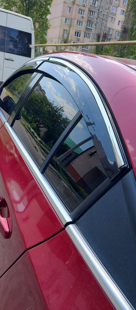 Window Deflectors with Chrome Trim (4 pcs, Sunplex Chrome) for Chevrolet Cruze 2009-2015 - image 3