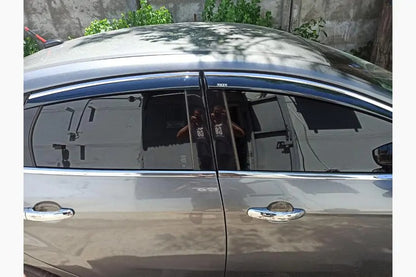 Window deflectors with chrome trim Niken (SD/HB, 4 pcs) for Ford Focus III 2011-2017 - image 1