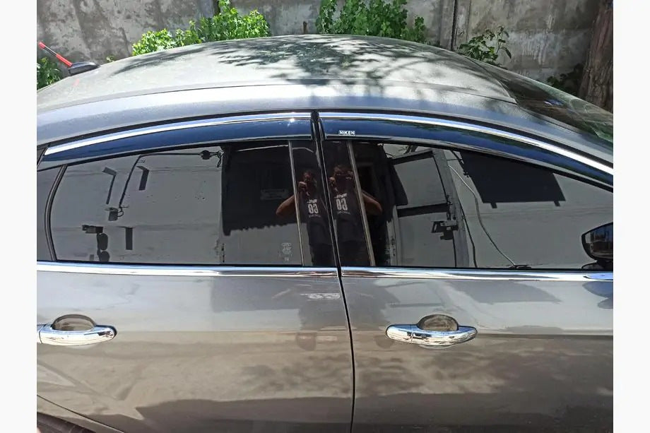 Window deflectors with chrome trim Niken (SD/HB, 4 pcs) for Ford Focus III 2011-2017 - image 1