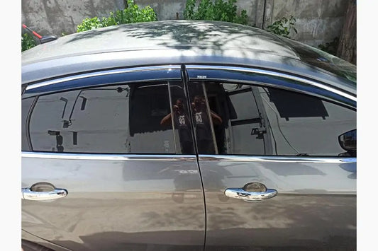 Window deflectors with chrome trim Niken (SD/HB, 4 pcs) for Ford Focus III 2011-2017 - image 1