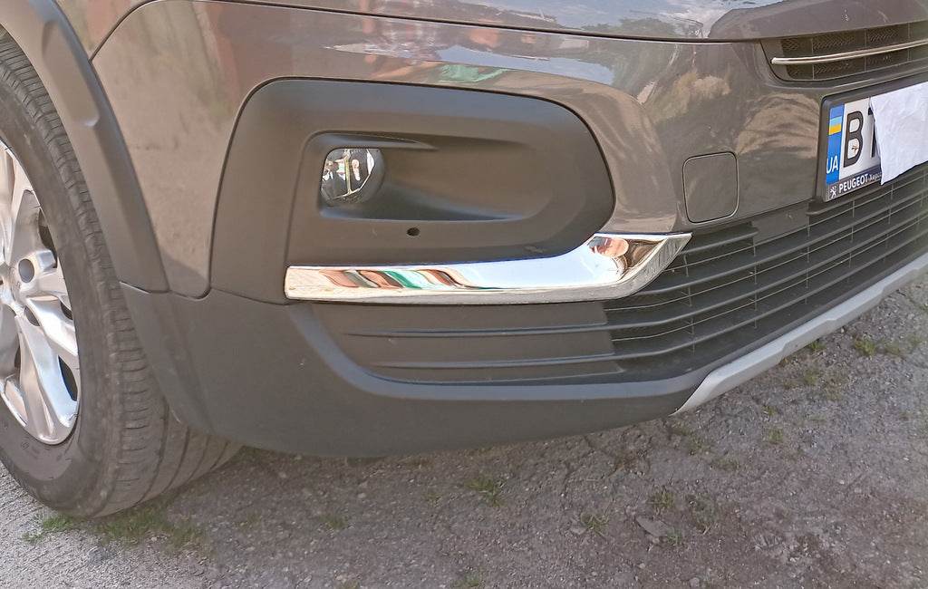 Covers for fog lights (2 pcs., stainless steel) for Peugeot Partner/Rifter 2019↗ - Reelken Auto