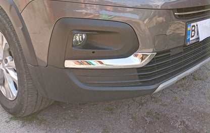 Covers for fog lights (2 pcs., stainless steel) for Peugeot Partner/Rifter 2019↗ - Reelken Auto