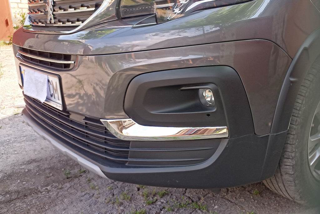 Covers for fog lights (2 pcs., stainless steel) for Peugeot Partner/Rifter 2019↗ - Reelken Auto