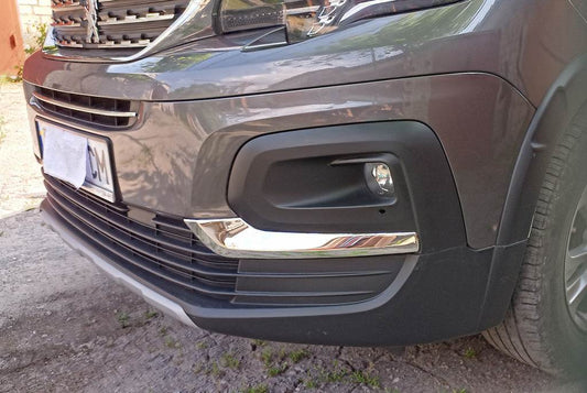 Covers for fog lights (2 pcs., stainless steel) for Peugeot Partner/Rifter 2019↗ - Reelken Auto