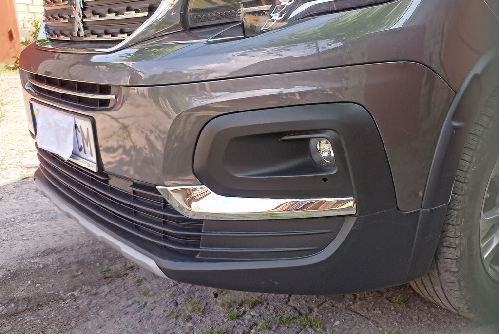 Fog light covers (2 pcs, stainless steel) for Peugeot Partner/Rifter 2019- - image 1