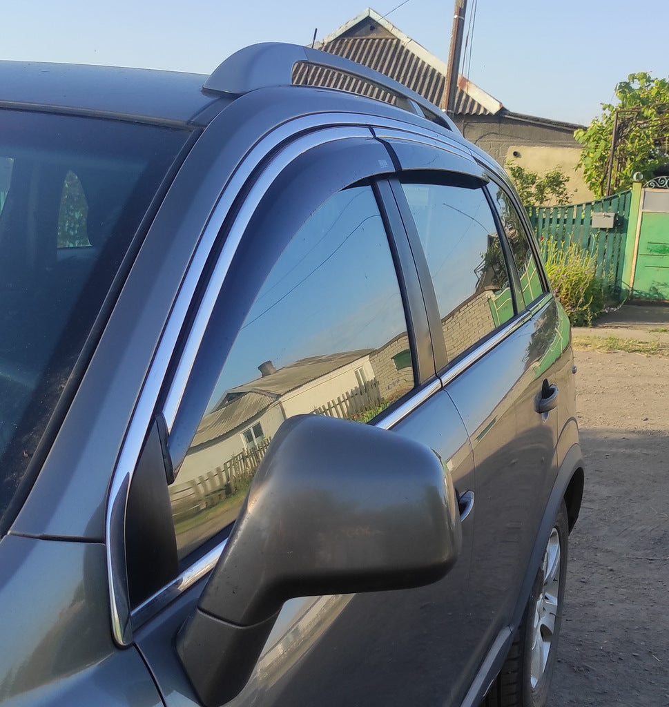 Window deflectors with chrome trim (4 pcs, Niken) for Opel Antara 2006-2017 - image 3