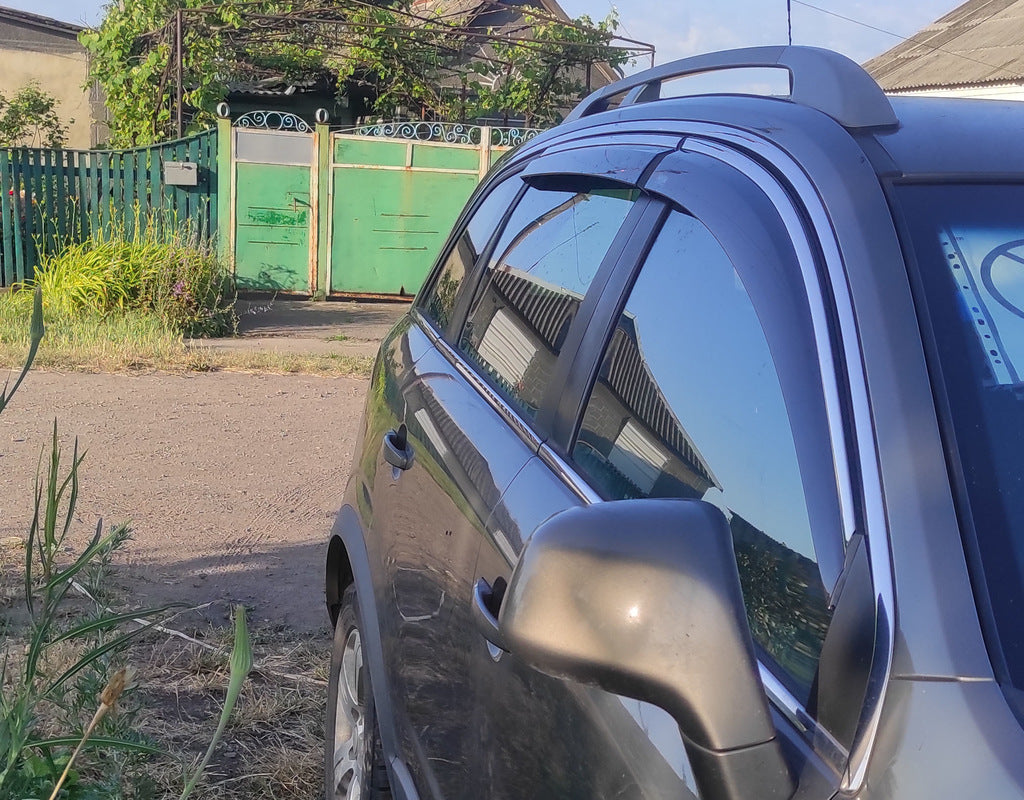 Window deflectors with chrome trim (4 pcs, Niken) for Opel Antara 2006-2017 - image 1