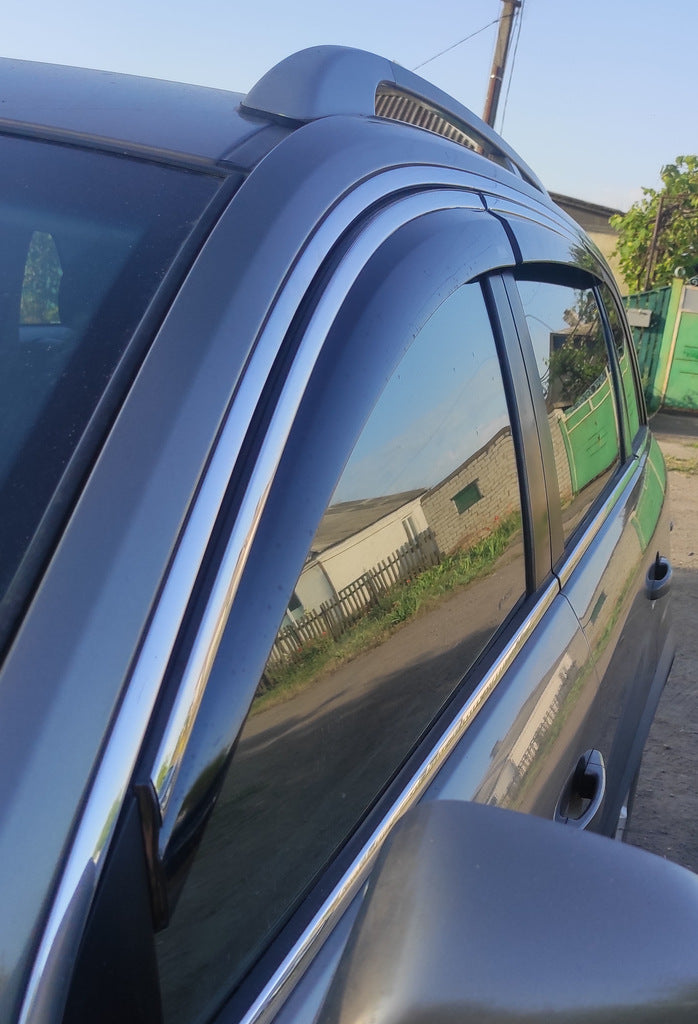 Window deflectors with chrome trim (4 pcs, Niken) for Opel Antara 2006-2017 - image 4