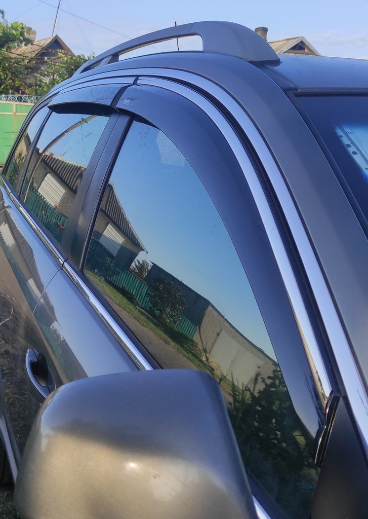 Window deflectors with chrome trim (4 pcs, Niken) for Opel Antara 2006-2017 - image 2