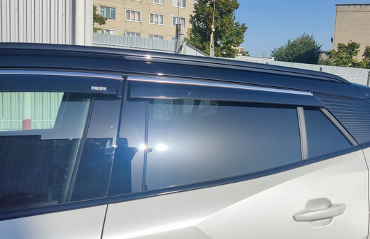 Window deflectors with chrome trim (4 pcs, Niken) for Peugeot 2008 2019- - image 2