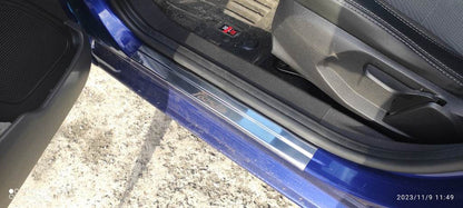 Door sills (Carmos V1, 4 pieces, stainless.) for Ford Fiesta 2008-2017 - Reelken Auto