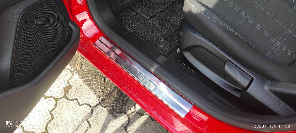 Door sills (Carmos V1, 4 pieces, stainless.) for Ford Fiesta 2008-2017 - Reelken Auto