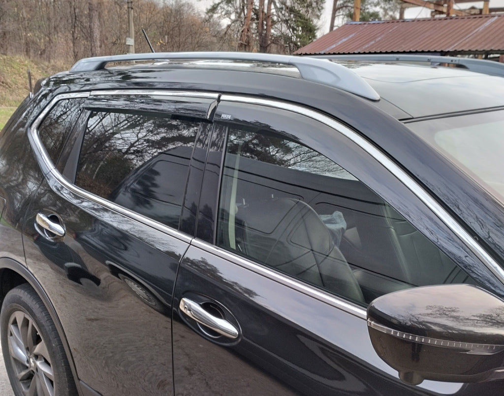 Window Deflectors with Chrome Trim (4 pcs, Niken) for Nissan X-trail T32/Rogue 2014-2021 - image 3